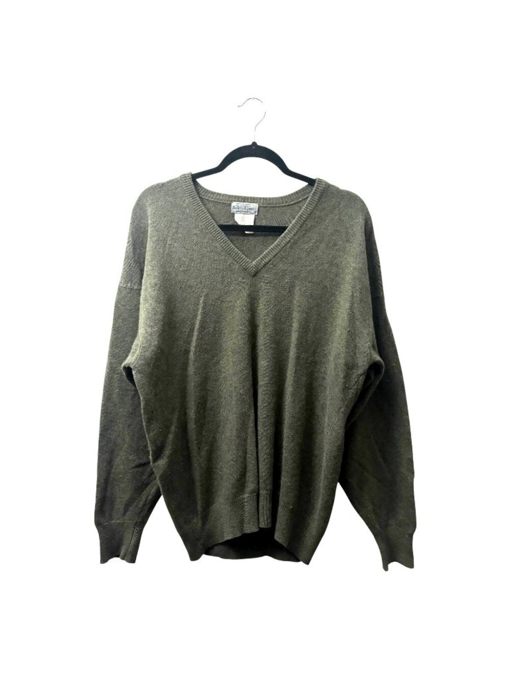 Vintage Bullock & Jones 100% Cashmere V-Neck Sweater L Knit Made in Scotland VTG